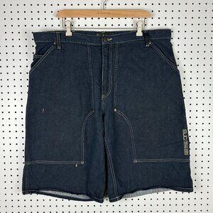 Sean John Baggy Jean Shorts‎ 38 Jorts Skate 90s Dark Wash Hip Hop Double Knee